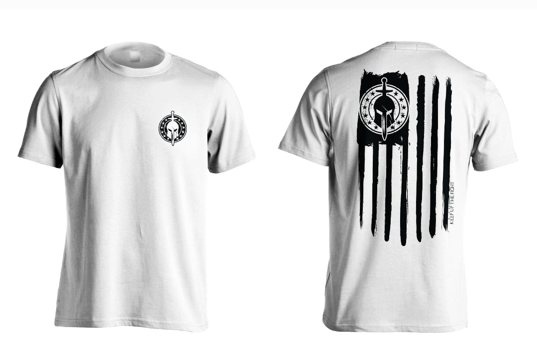 KUTF Flag T-shirt, (White Shirt Black Flag) – Keep up the Fight Apparel